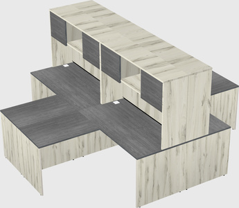 Quad l-shaped office desks