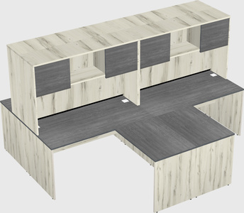 Quad l-shaped office desks