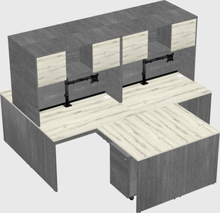 Quad l-shaped office desks