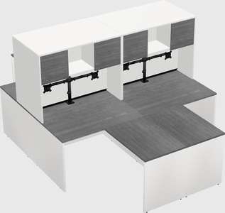 Quad l-shaped office desks