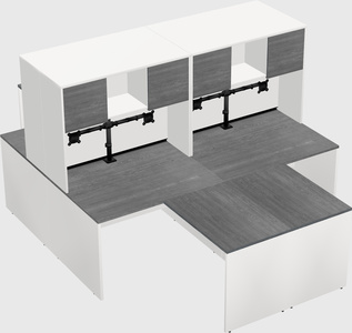 Quad l-shaped office desks
