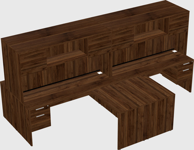 Quad l-shaped office desks