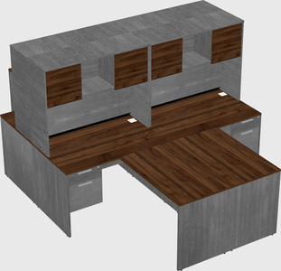 Quad l-shaped office desks