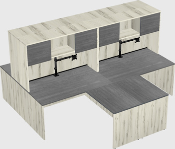 Quad l-shaped office desks