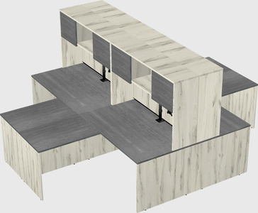 Quad l-shaped office desks