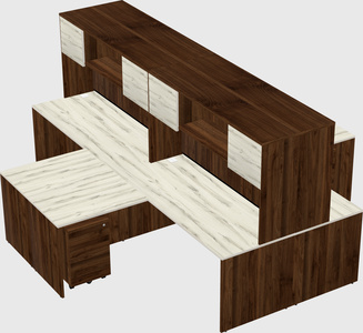 Quad l-shaped office desks