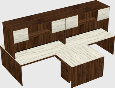 Quad l-shaped office desks