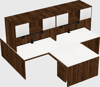 Quad l-shaped office desks
