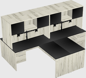 Quad l-shaped office desks