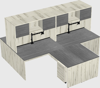 Quad l-shaped office desks