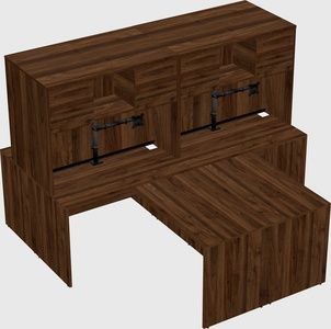 Quad l-shaped office desks