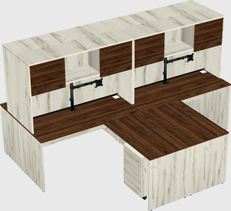 Quad l-shaped office desks