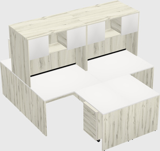 Quad l-shaped office desks