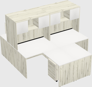 Quad l-shaped office desks