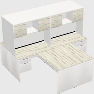 Quad l-shaped office desks