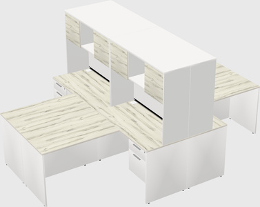 Quad l-shaped office desks