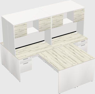 Quad l-shaped office desks