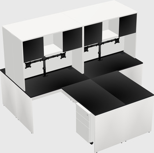 Quad l-shaped office desks