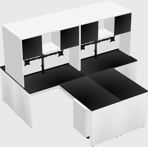 Quad l-shaped office desks