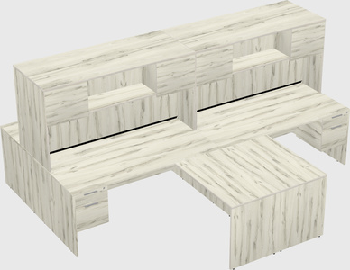 Quad l-shaped office desks