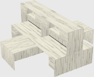Quad l-shaped office desks