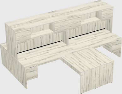 Quad l-shaped office desks