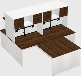 Quad l-shaped office desks