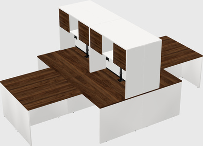 Quad l-shaped office desks