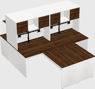 Quad l-shaped office desks