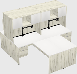Quad l-shaped office desks