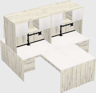 Quad l-shaped office desks