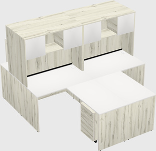 Quad l-shaped office desks