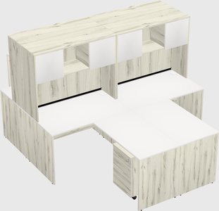 Quad l-shaped office desks