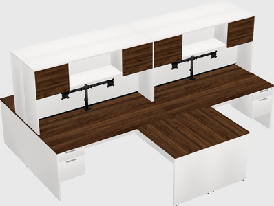 Quad l-shaped office desks