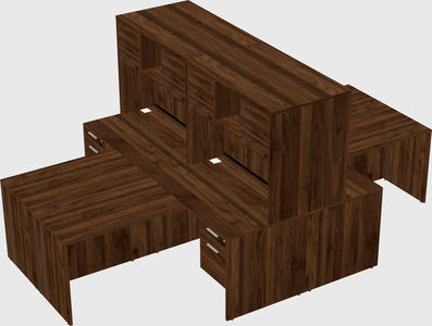 Quad l-shaped office desks