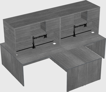 Quad l-shaped office desks