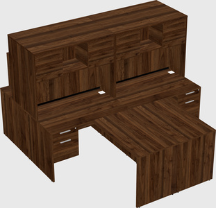 Quad l-shaped office desks