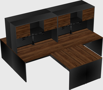 Quad l-shaped office desks