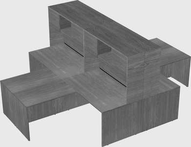 Quad l-shaped office desks