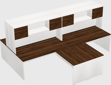 Quad l-shaped office desks