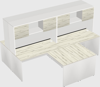 Quad l-shaped office desks