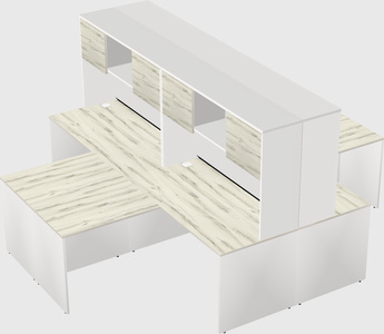 Quad l-shaped office desks