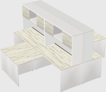 Quad l-shaped office desks