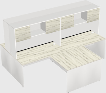 Quad l-shaped office desks