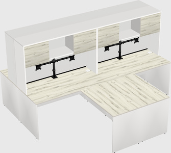 Quad l-shaped office desks