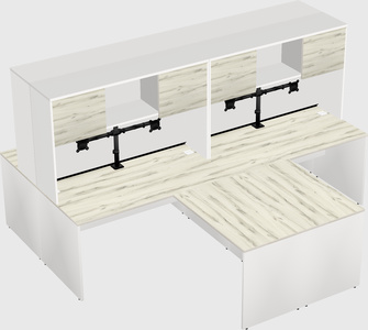 Quad l-shaped office desks