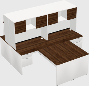 Quad l-shaped office desks