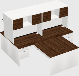Quad l-shaped office desks