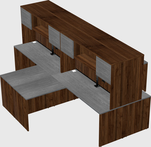 Quad l-shaped office desks