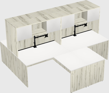 Quad l-shaped office desks